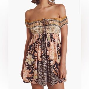Free People Bali Mariposa Off-the-Shoulder Babydoll Dress